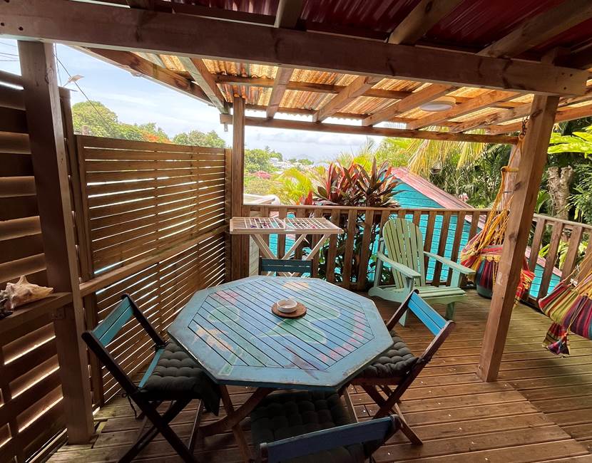 terrasse vue mer bungalow Ti punch