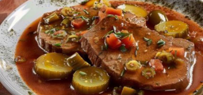 La langue de boeuf sauce piquante