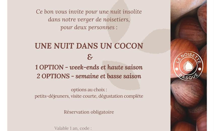 Bon cadeau hébergement verso