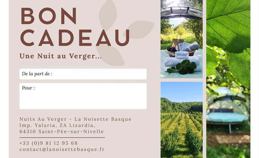Bon cadeau hébergement recto