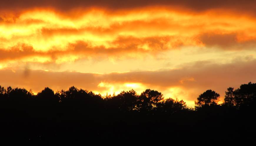 coucher de soleil vu de l'espace balnéo