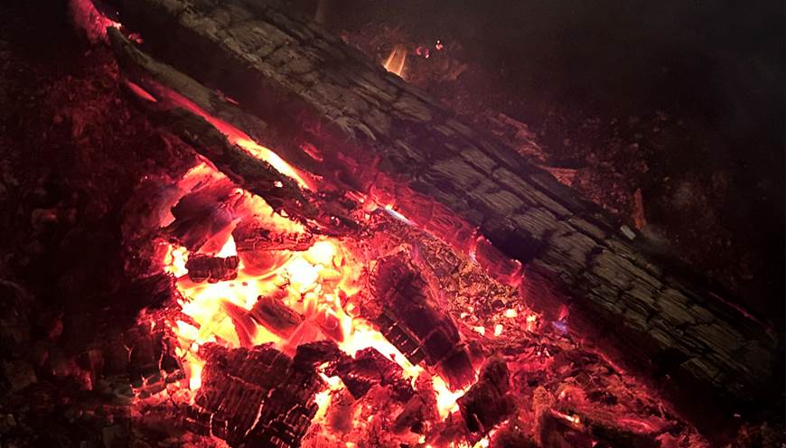Feu de bois pour chamallows
