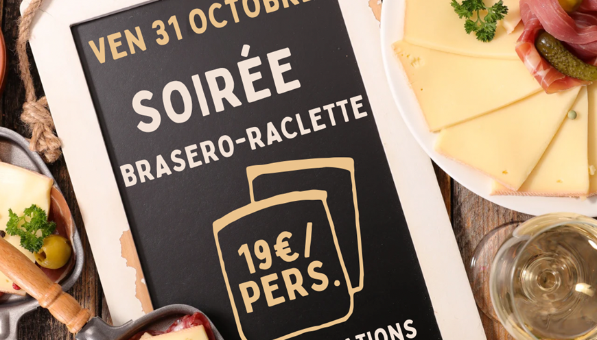 Publication Instagram Evènement Soirée Raclette Fromage Restaurant Hiver Illustration Photo Beige Simple