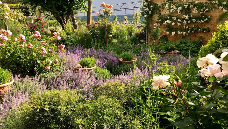 Jardin avec vue panoramique sur la vallée