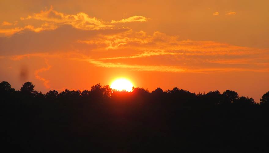 coucher de soleil vu de l'espace balnéo