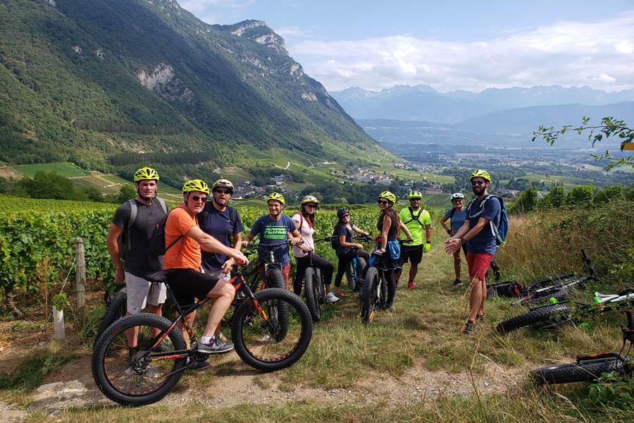 Séminaire vtt dans les vignes de Chignin en Savoie