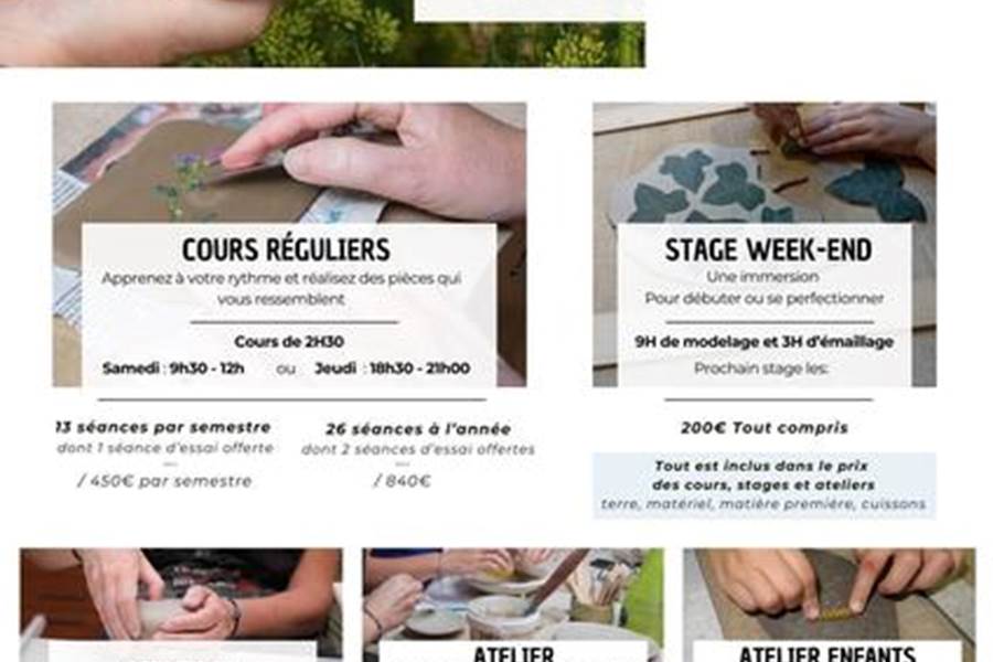 cours réguliers de céramique