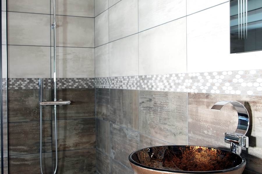 Douche à l'italienne - Vasque cuivrée