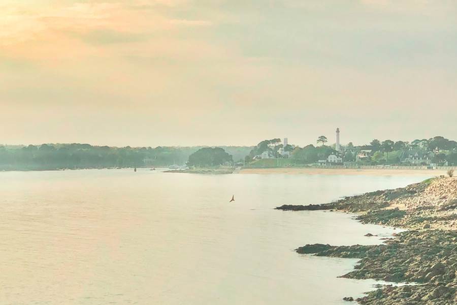 La corniche et la vue sur la grande plage du Trez Bénodet