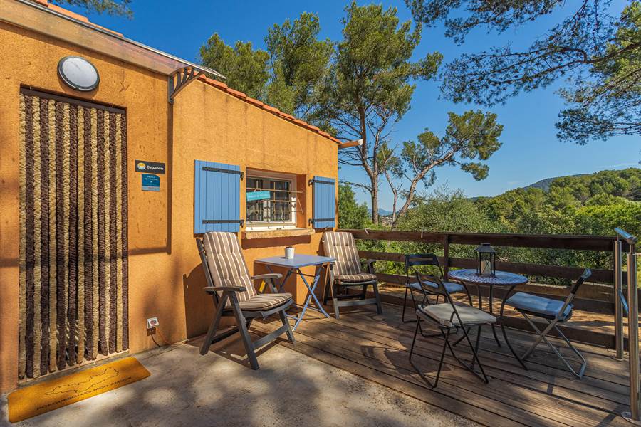 Terrasse privative vue mer et Iles d'Or