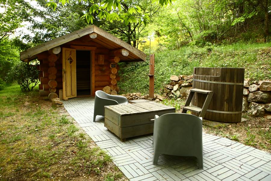 Vue extérieure espace détente sauna