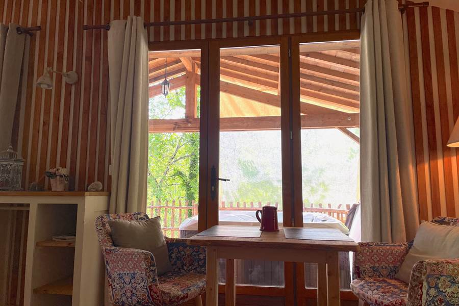 Vue depuis le lit - Cabane EPICEA