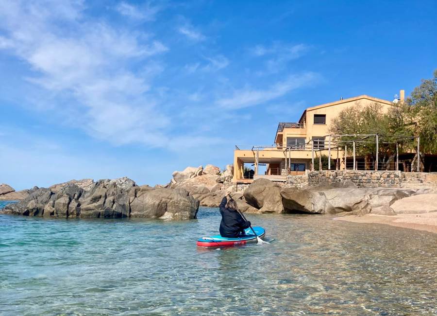 paddle en Corse vue hotel Abbartello avril 2025