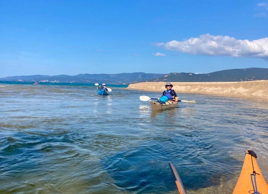 Jogging pagayé bien vieillir 2025 avec Abbartello kayak embouchure du Rizzanese vue Porto Pollo