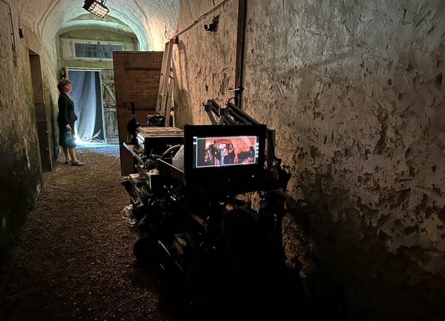 Tournage dans les caves du Château