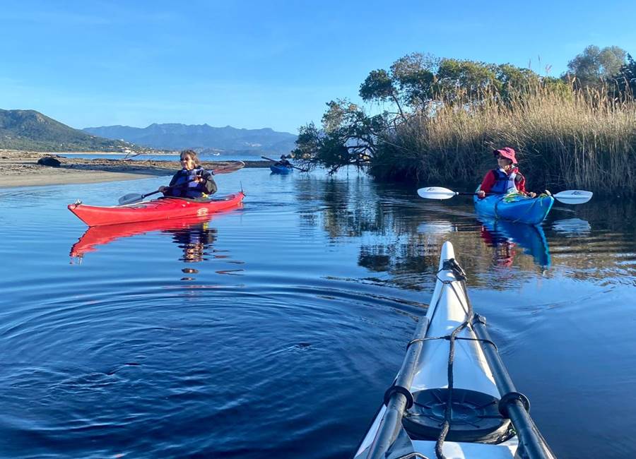 Abbartello kayak Corse Porto Pollo en hiver