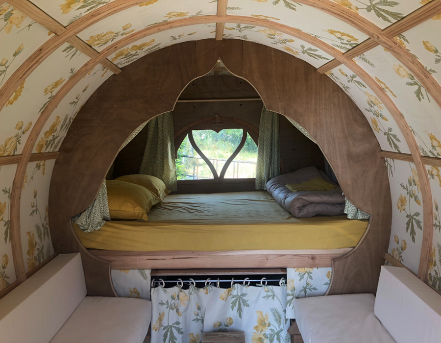 l'intérieur de la roulotte