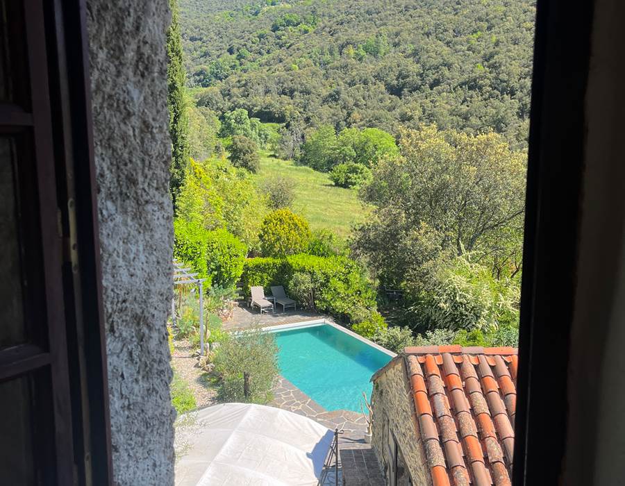 Vue piscine printemps été