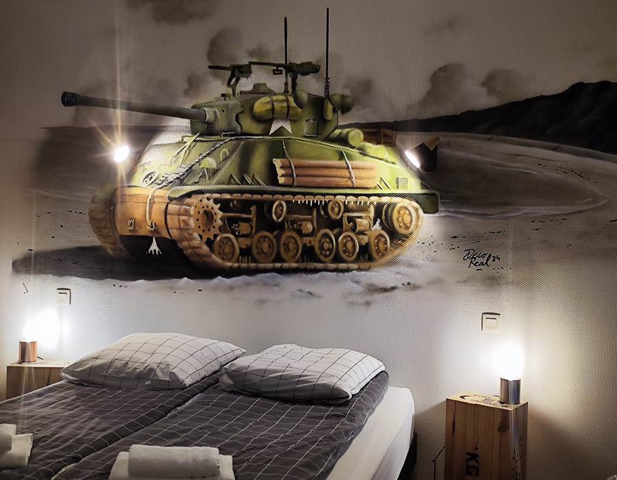 le-sherman-residence-de-tourisme-le-fury-3-personnes-chambre-omaha-beach-rick-steve-voyage-normandie-site-historique-d-day