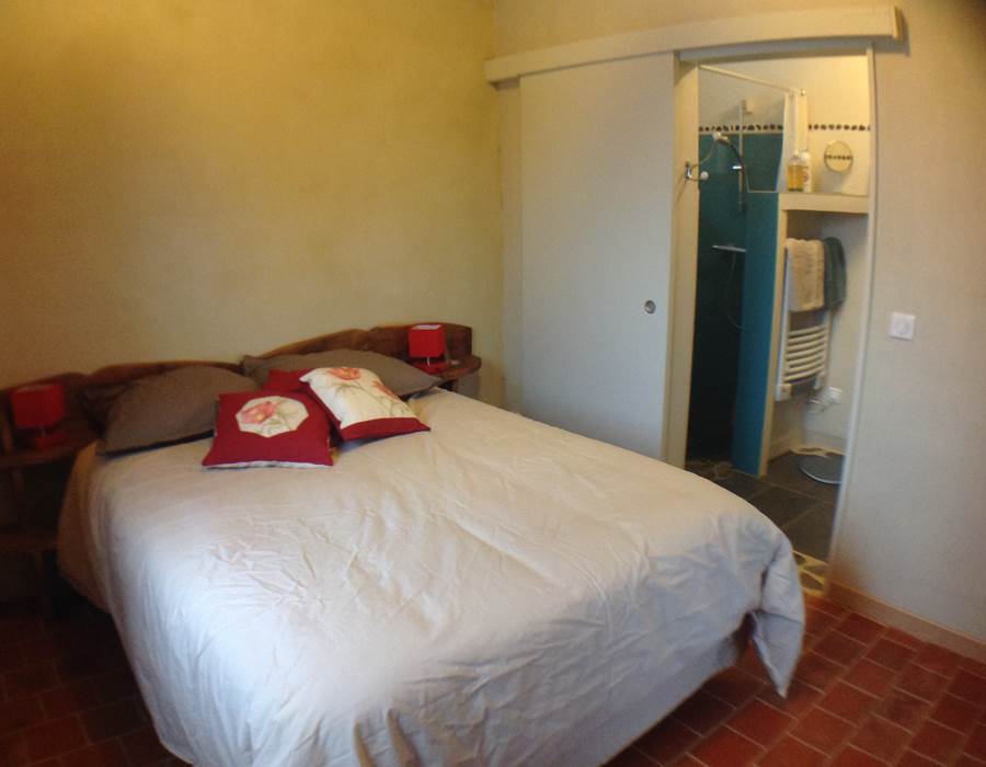 Chambre avec accès à la salle de bain