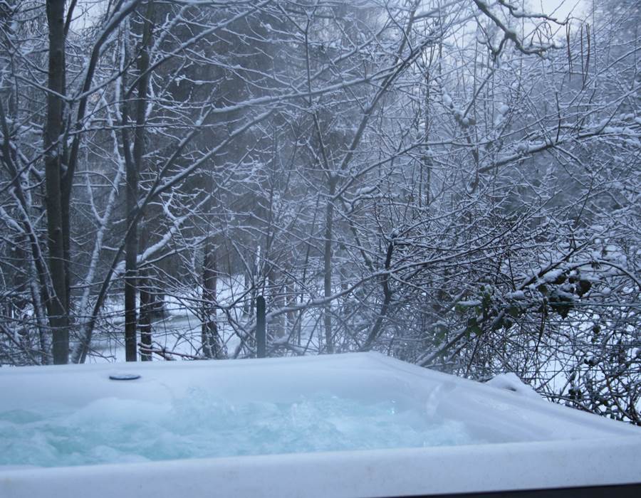 Vue hiver du jacuzzi