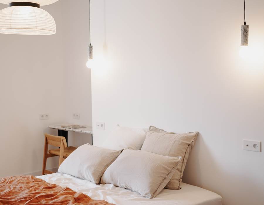 Chambre avec charpente apparente