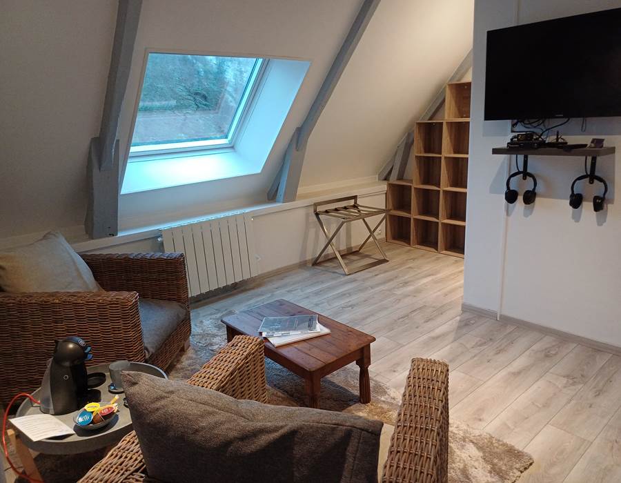 Le Colombier Bretagne, chambre d'hôtes Cabane des 7 îles - vue coté salon