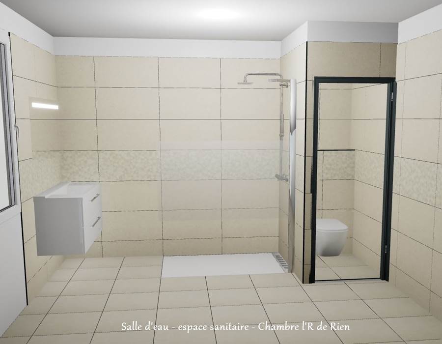 Salle d'eau Chambre l'R de Rien 3D- rénovation juin 2021