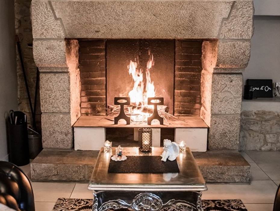 feu de cheminée pour gîte des anges et des bulles et gîte au bonheur des anges