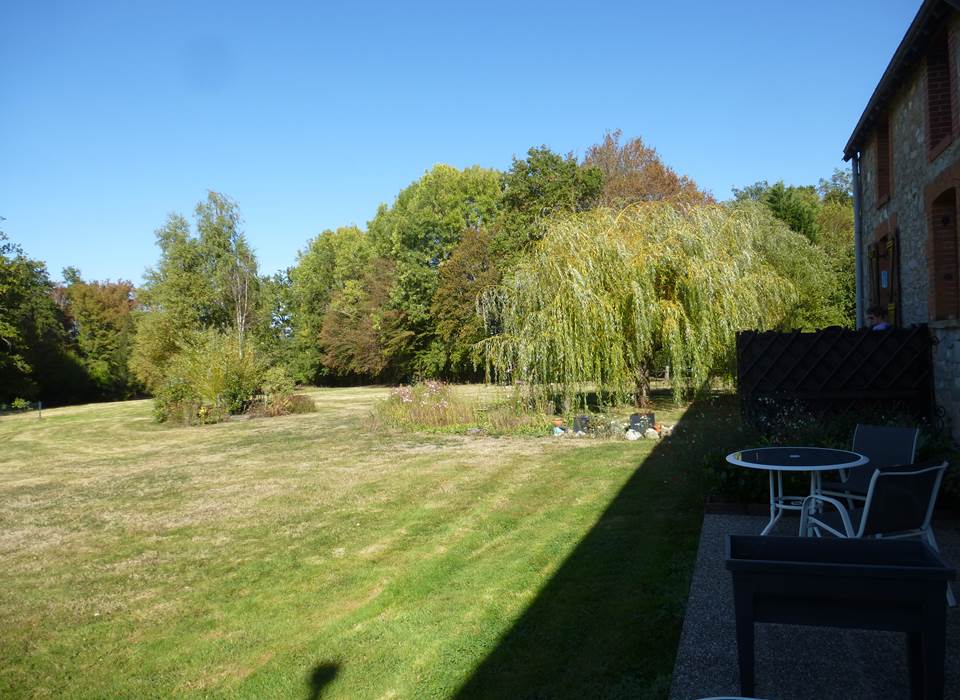 View from the patio areas at the back of the gites
