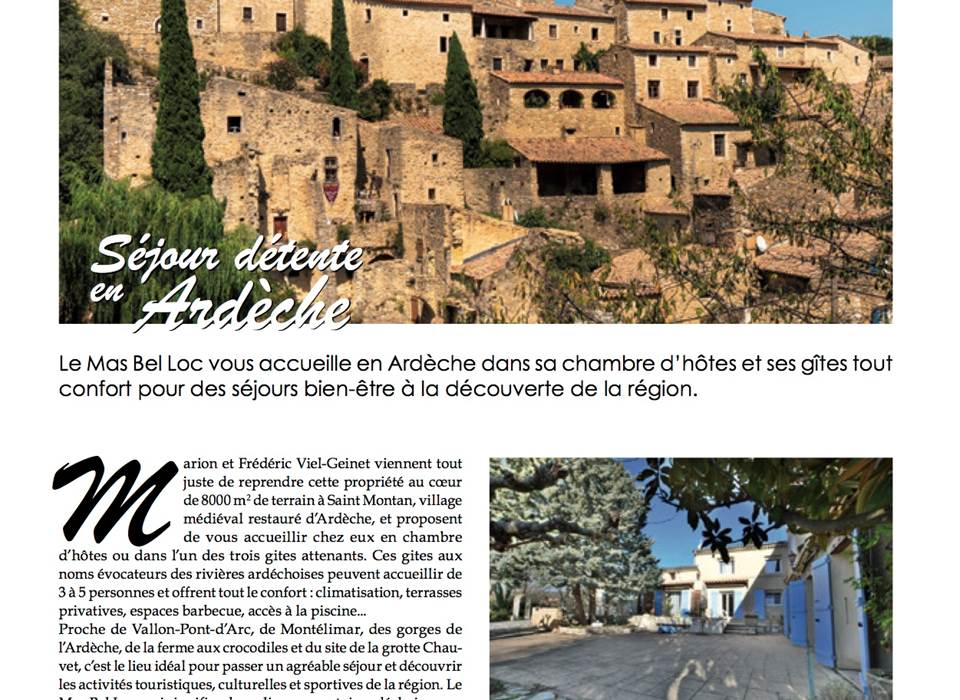 Mas Bel Loc Article Maison et Jardin Février 2021