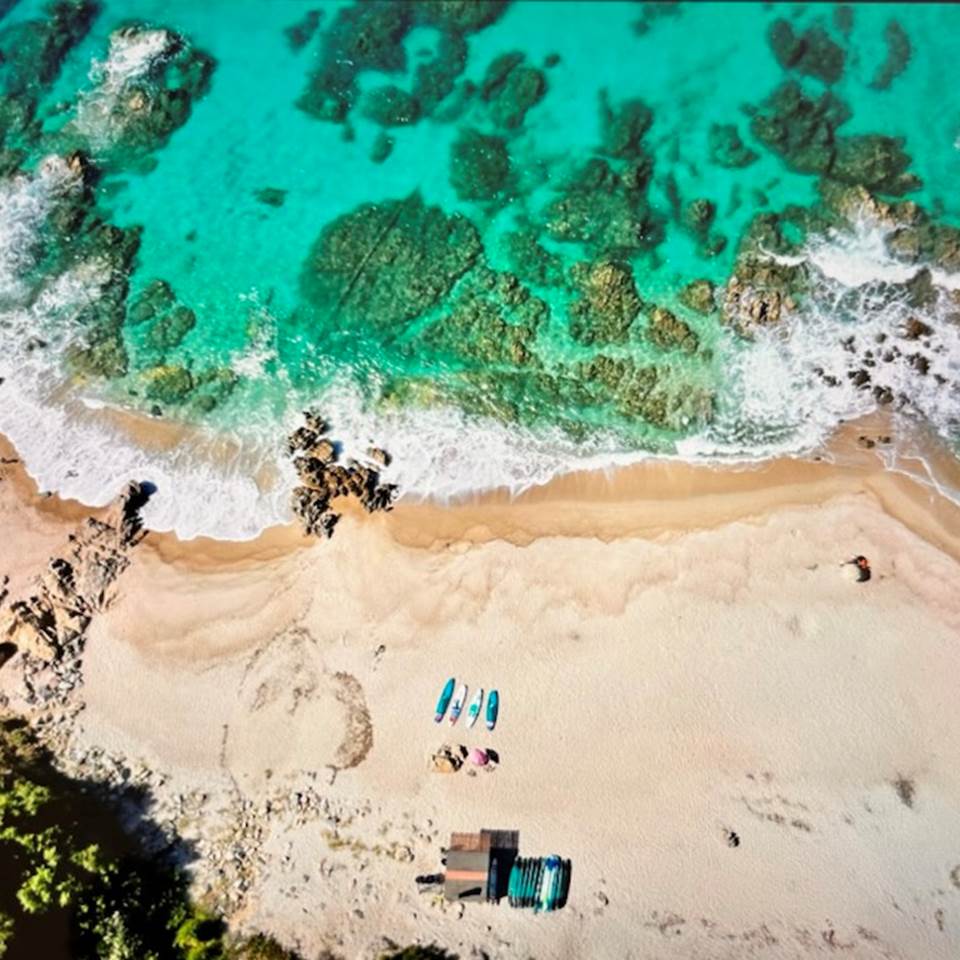 Abbartello kayak Corse paddle vue de la plage par drone
