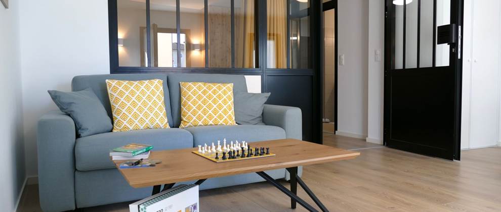 salon séjour - Résidence Heurtebise Jonzac - Appartement Bret